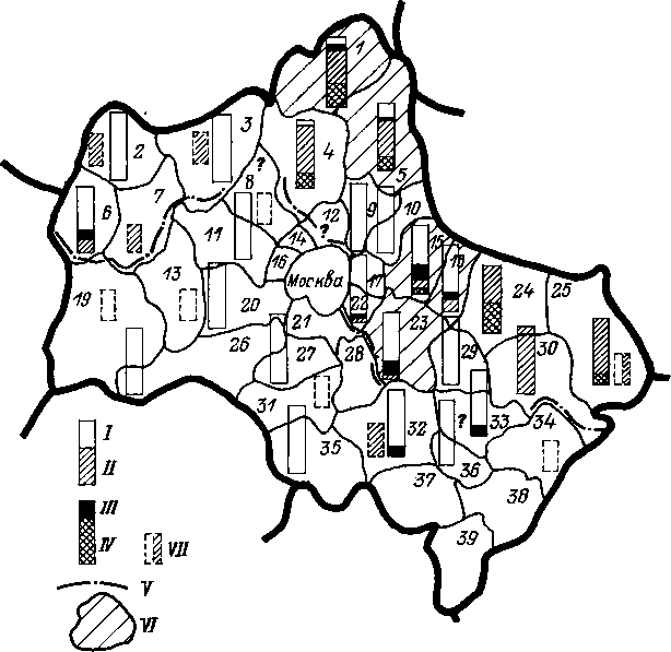 Распределение по районам Московской обл. незараженных и зараженных Borrelia burgdorferi клещей Ixodes persulcatus и I. ricinus Распределение по районам Московской обл. незараженных и зараженных Borrelia burgdorferi клещей Ixodes persulcatus и I. ricinus