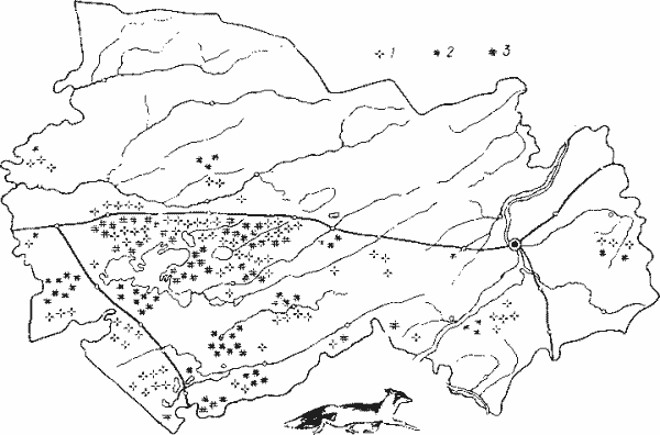 Распространение бешенства и других заболеваний среди лисиц (1964—1965 гг.).