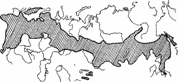 Ареал клещевого энцефалита на территории бывшего СССР и некоторых сопредельных стан